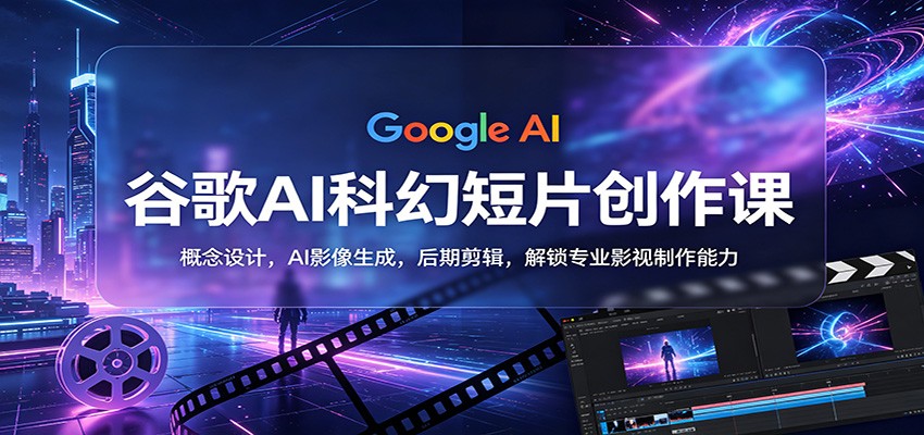谷歌AI科幻短片创作课程 概念设计，AI影像生成，后期剪辑，解锁专业影视制作能力-天边资源网