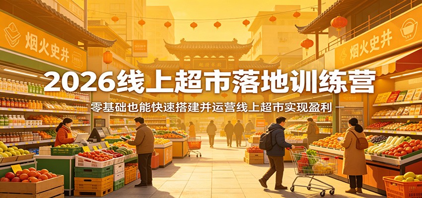 2026线上超市落地课程 ，零基础也能快速搭建并运营线上超市实现盈利-天边资源网