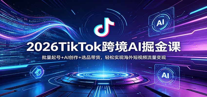 图片[1]-2026TikTok跨境AI掘金课程 批量起号+AI创作+选品带货，轻松实现海外短视频流量变现-天边资源网