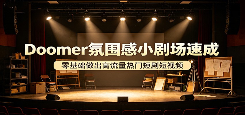 Doomer氛围感小剧场速成，零基础做出高流量热门短剧短视频-天边资源网