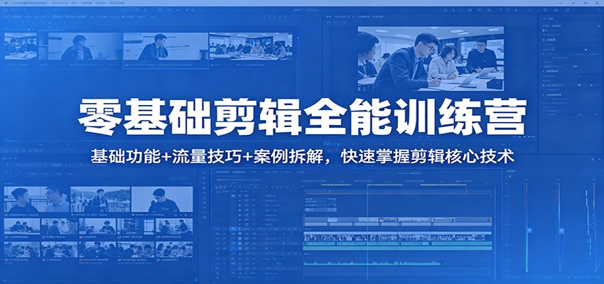 零基础剪辑全能课程 ：基础功能+流量技巧+案例拆解，快速掌握剪辑核心技术-天边资源网