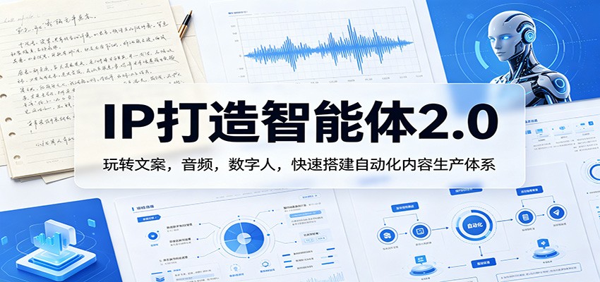 IP打造智能体2.0：玩转文案，音频，数字人，快速搭建自动化内容生产体系-天边资源网