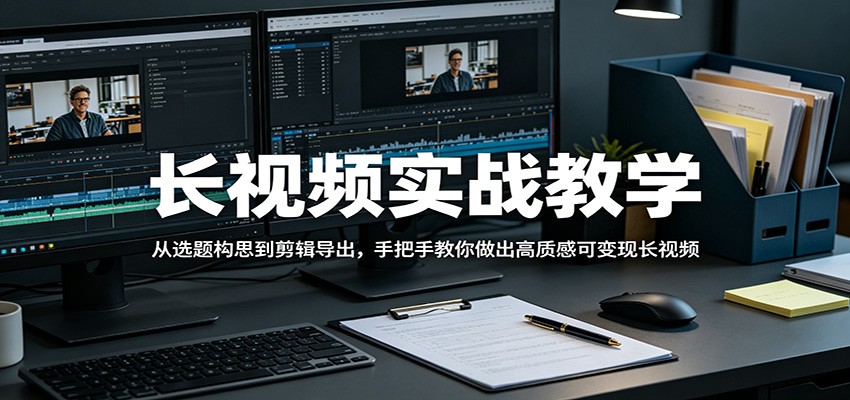 长视频实战教学，从选题构思到剪辑导出，手把手教你做出高质感可变现长视频-天边资源网