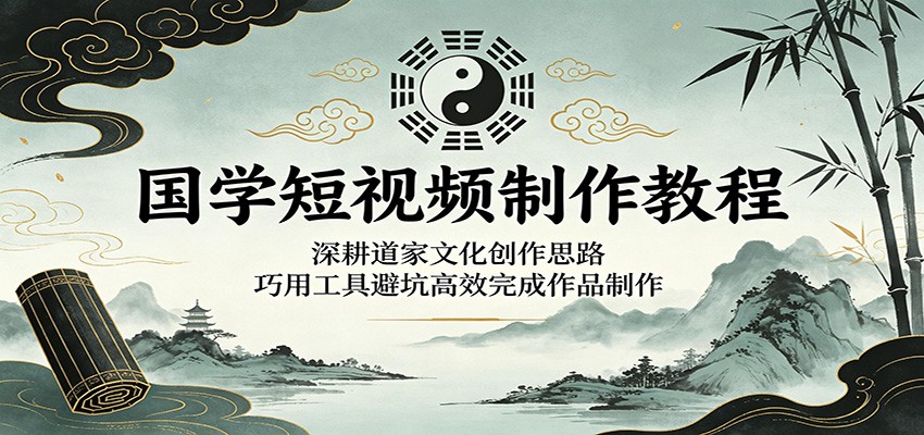 图片[1]-国学短视频制作教程：深耕道家文化创作思路，巧用工具避坑高效完成作品制作-天边资源网