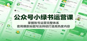 公众号小绿书运营课：掌握账号运营完整体系，套用爆款标题写法持续打造高热度内容-天边资源网