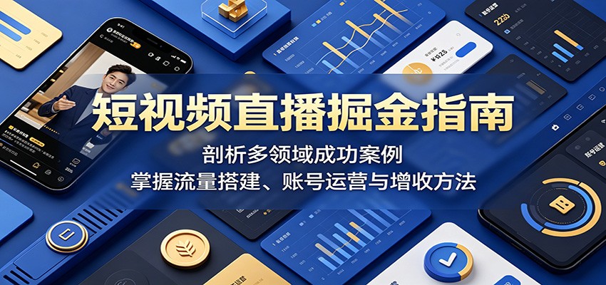 图片[1]-短视频直播掘金指南：剖析多领域成功案例，掌握流量搭建、账号运营与增收方法-天边资源网