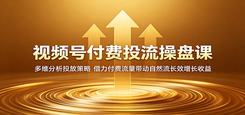 图片[1]-视频号付费投流操盘课：多维分析投放策略，借力付费流量带动自然流长效增长收益-天边资源网