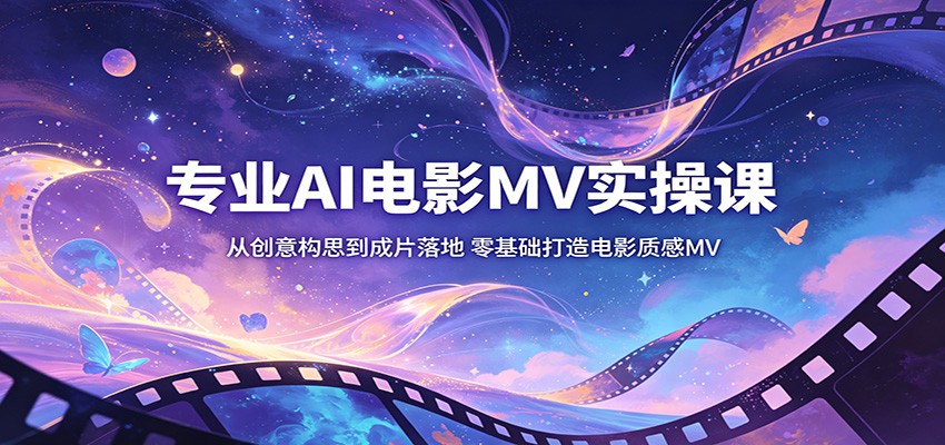 专业AI电影MV实操课程 从创意构思到成片落地，零基础打造电影质感MV-天边资源网