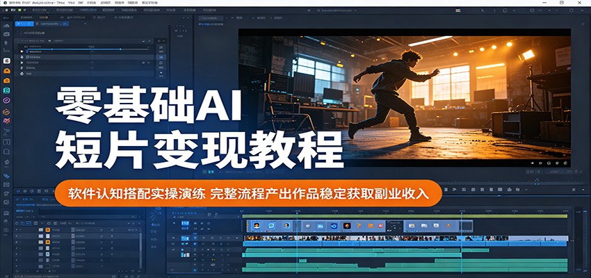图片[1]-零基础AI短片变现教程：软件认知搭配实操演练，完整流程产出作品稳定获取副业收入-天边资源网