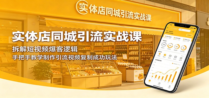 图片[1]-实体店同城引流实战课：拆解短视频爆客逻辑，手把手教学制作引流视频复制成功玩法-天边资源网