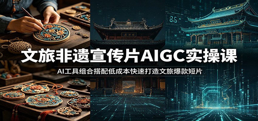 图片[1]-文旅非遗宣传片AIGC实操课：AI工具组合搭配低成本快速打造文旅爆款短片-天边资源网