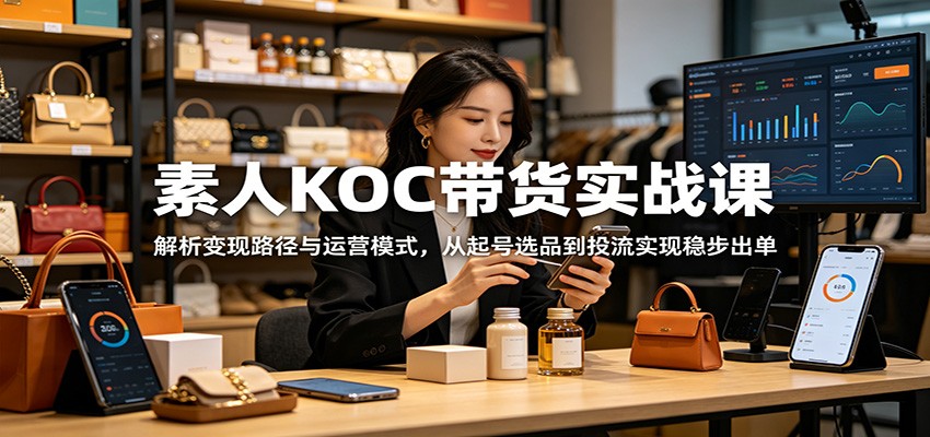 图片[1]-素人KOC带货实战课：解析变现路径与运营模式，从起号选品到投流实现稳步出单-天边资源网