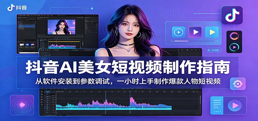 图片[1]-抖音AI美女短视频制作指南：从软件安装到参数调试，一小时上手制作爆款人物短视频-天边资源网
