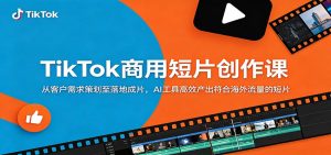 TikTok商用短片创作课：从客户需求策划至落地成片，AI工具高效产出符合海外流量的短片-天边资源网