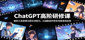 ChatGPT高阶研修课：解析工具原理与提示词技巧，AI漫剧创作等多场景落地应用-天边资源网