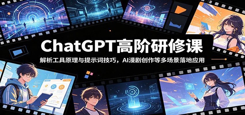 图片[1]-ChatGPT高阶研修课：解析工具原理与提示词技巧，AI漫剧创作等多场景落地应用-天边资源网