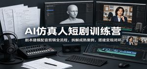 AI仿真人短剧训练营：剧本建模配音剪辑全流程，拆解成熟案例，搭建变现闭环-天边资源网
