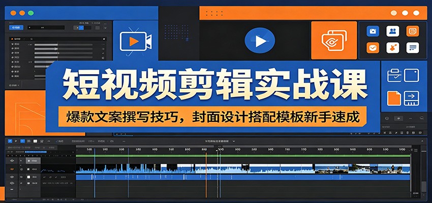 图片[1]-短视频剪辑实战课：爆款文案撰写技巧，封面设计搭配模板新手速成-天边资源网