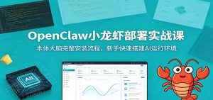 OpenClaw小龙虾部署实战课：本体大脑完整安装流程，新手快速搭建AI运行环境-天边资源网