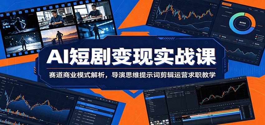 图片[1]-AI短剧变现实战课：赛道商业模式解析，导演思维提示词剪辑运营求职教学-天边资源网