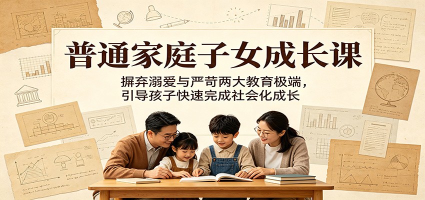 图片[1]-普通家庭子女成长课：摒弃溺爱与严苛两大教育极端，引导孩子快速完成社会化成长-天边资源网