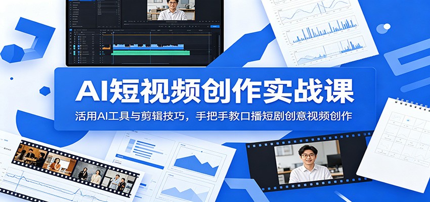 图片[1]-AI短视频创作实战课：活用AI工具与剪辑技巧，手把手教口播短剧创意视频创作-天边资源网