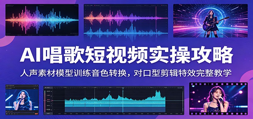 图片[1]-AI唱歌短视频实操攻略：人声素材模型训练音色转换，对口型剪辑特效完整教学-天边资源网