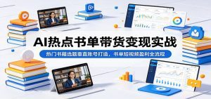 AI热点书单带货变现实战：热门书籍选题垂直账号打造，书单短视频盈利全流程-天边资源网