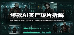 爆款AI丧尸短片拆解：深挖《丧尸清道夫》创作逻辑，复刻玩法快速打造高品质AI影视短片-天边资源网