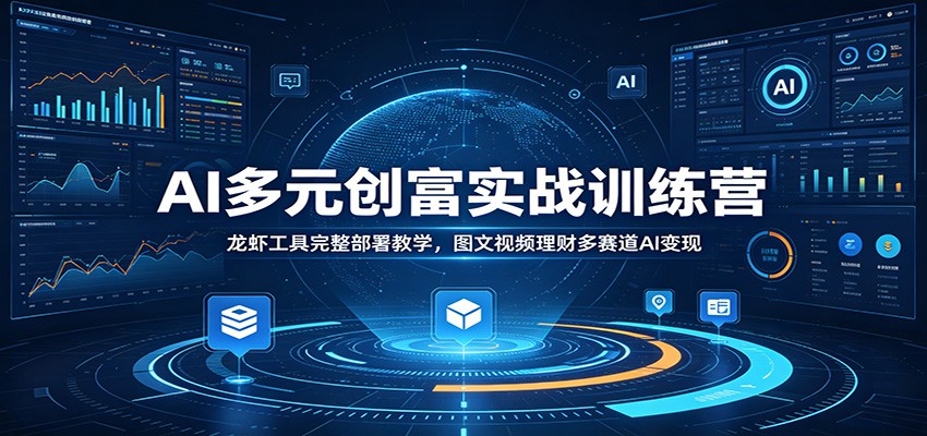 图片[1]-AI多元创富实战训练营：龙虾工具完整部署教学，图文视频理财多赛道AI变现-天边资源网