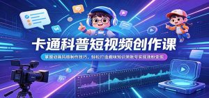 卡通科普短视频创作课：掌握动画风格制作技巧，轻松打造趣味知识类账号实现涨粉变现-天边资源网