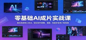 零基础AI成片实战课：图生视频核心技法，轻松制作跳舞、漫剧、短剧多款热门短视频-天边资源网