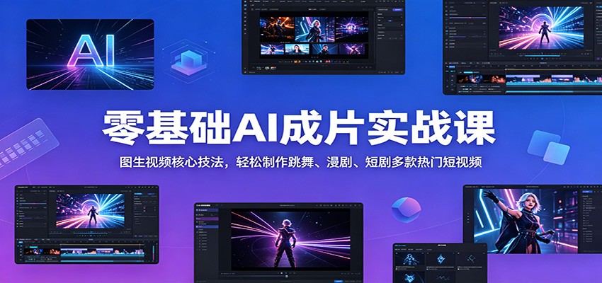 图片[1]-零基础AI成片实战课：图生视频核心技法，轻松制作跳舞、漫剧、短剧多款热门短视频-天边资源网