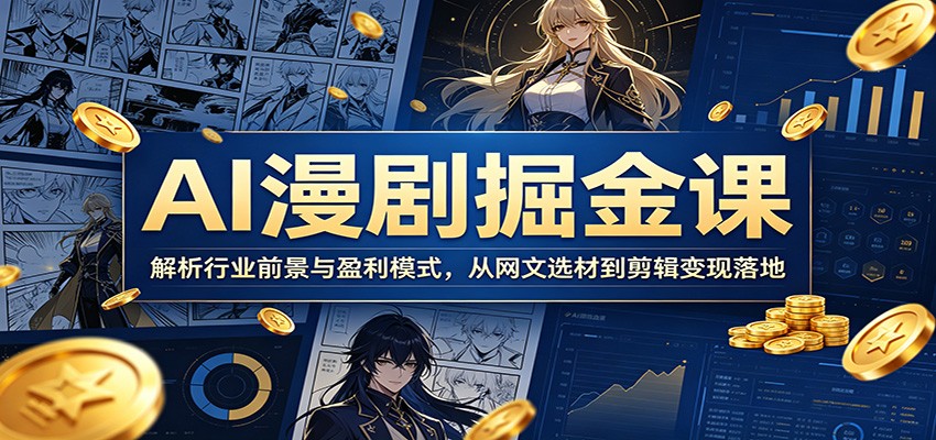 图片[1]-AI漫剧掘金课：解析行业前景与盈利模式，从网文选材到剪辑变现落地-天边资源网