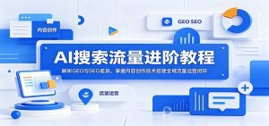 AI搜索流量进阶教程：解析GEO与SEO差异，掌握内容创作技术搭建全域流量运营闭环-天边资源网