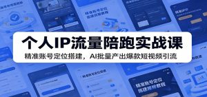 个人IP流量陪跑实战课：精准账号定位搭建，AI批量产出爆款短视频引流-天边资源网