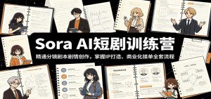 Sora AI短剧训练营：精通分镜剧本剧情创作，掌握IP打造、商业化接单全套流程-天边资源网