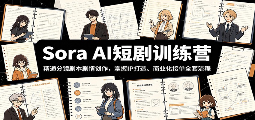图片[1]-Sora AI短剧训练营：精通分镜剧本剧情创作，掌握IP打造、商业化接单全套流程-天边资源网