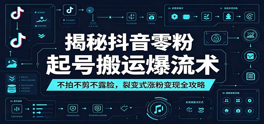 图片[1]-揭秘抖音零粉起号搬运爆流术：不拍不剪不露脸，裂变式涨粉变现全攻略-天边资源网