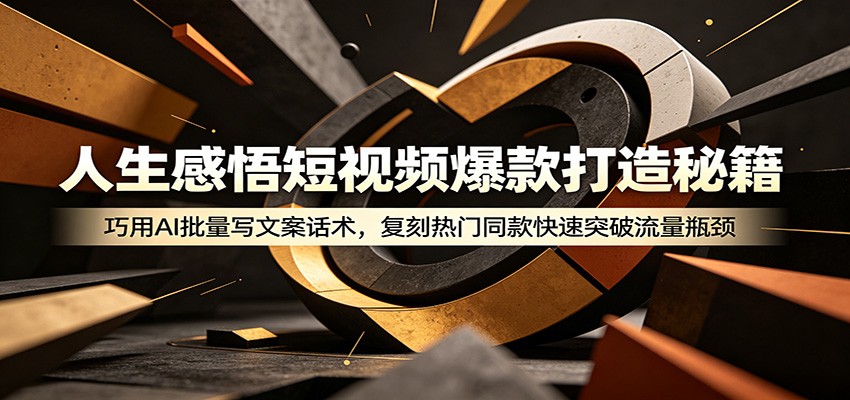 图片[1]-人生感悟短视频爆款打造秘籍：巧用A 批量写文案话术，复刻热门同款快速突破流量瓶颈-天边资源网
