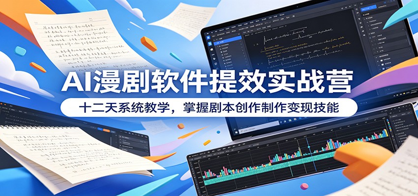 图片[1]-AI漫剧软件提效实战营：十二天系统教学，掌握剧本创作制作变现技能-天边资源网