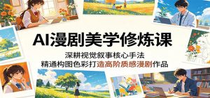 AI漫剧美学修炼课：深耕视觉叙事核心手法，精通构图色彩打造高阶质感漫剧作品-天边资源网