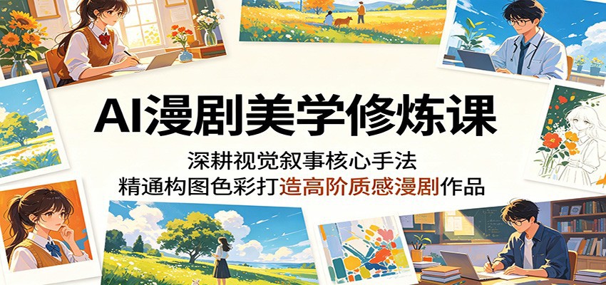 图片[1]-AI漫剧美学修炼课：深耕视觉叙事核心手法，精通构图色彩打造高阶质感漫剧作品-天边资源网