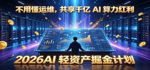不用懂运维，共享千亿 AI 算力红利，2026AI 轻资产掘金计划-天边资源网