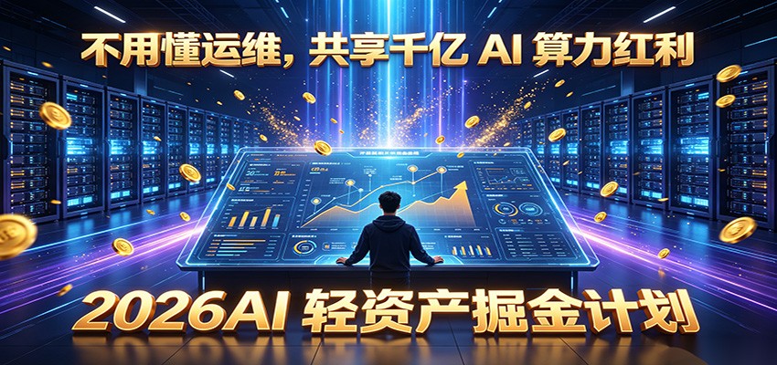 图片[1]-不用懂运维，共享千亿 AI 算力红利，2026AI 轻资产掘金计划-天边资源网