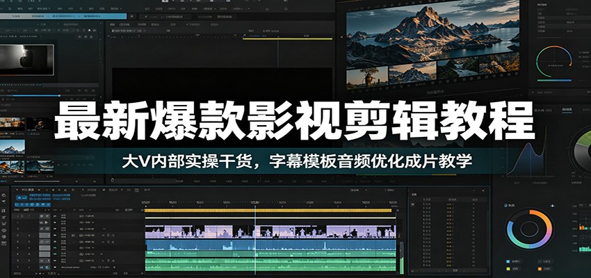 图片[1]-最新爆款影视剪辑教程：大V内部实操干货，字幕模板音频优化成片教学-天边资源网
