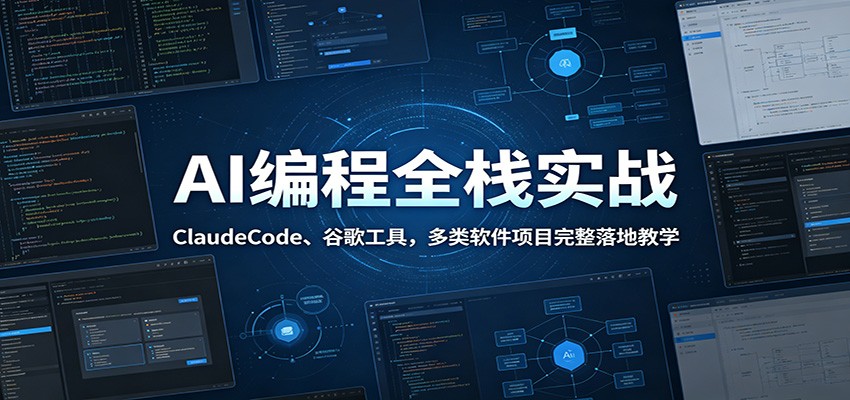 图片[1]-AI编程全栈实战：ClaudeCode、谷歌工具，多类软件项目完整落地教学-天边资源网