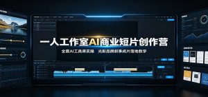 一人工作室AI商业短片创作营：全套AI工具库实操，光影品牌叙事成片落地教学-天边资源网