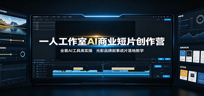 图片[1]-一人工作室AI商业短片创作营：全套AI工具库实操，光影品牌叙事成片落地教学-天边资源网