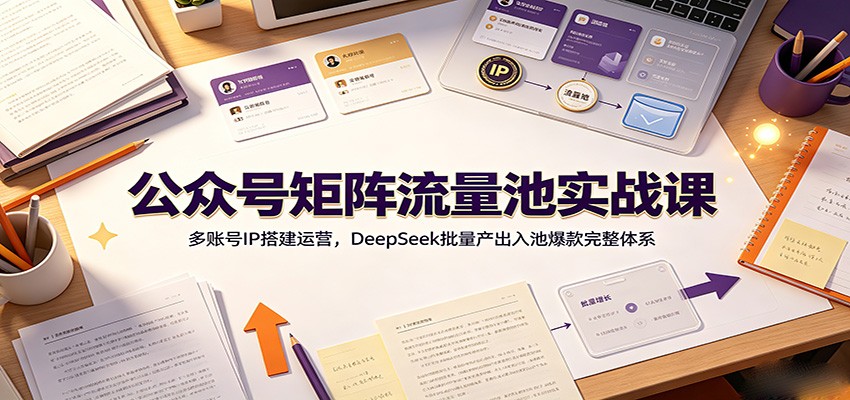 图片[1]-公众号矩阵流量池实战课：多账号IP搭建运营，DeepSeek批量产出入池爆款完整体系-天边资源网